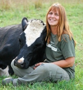 Susie Coston and Sonny at Farm Sanctuary
